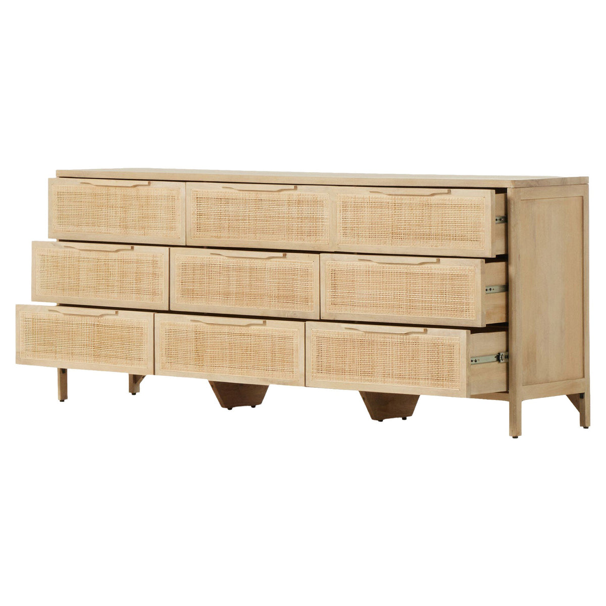 Sydney 9 Drawer Dresser - Natural Cane