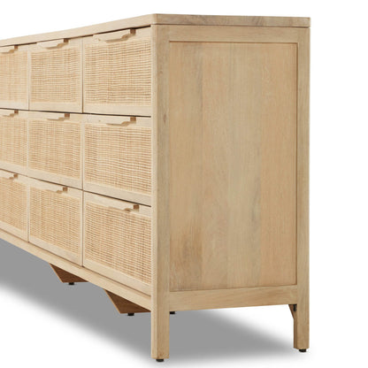 Sydney 9 Drawer Dresser - Natural Cane
