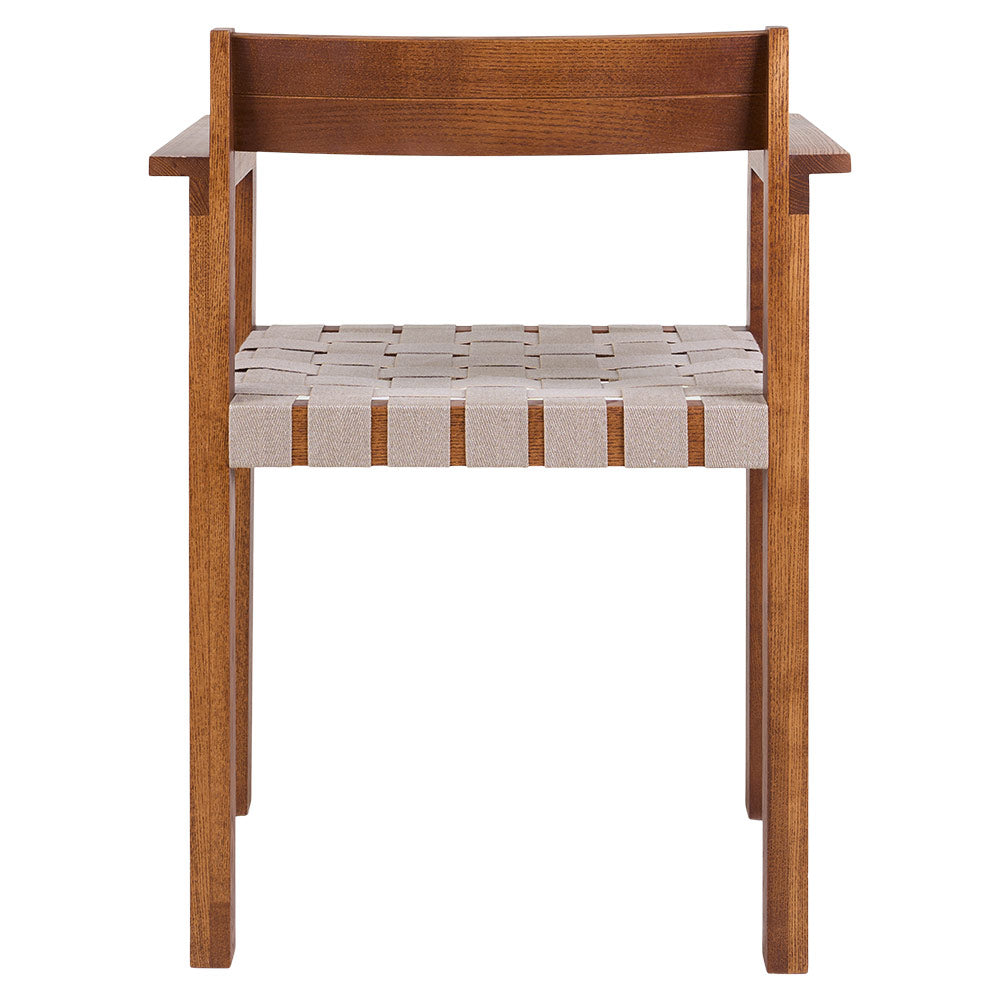 Symmetry Armrest Chair - Honey Ash Wood, Oat Fabric