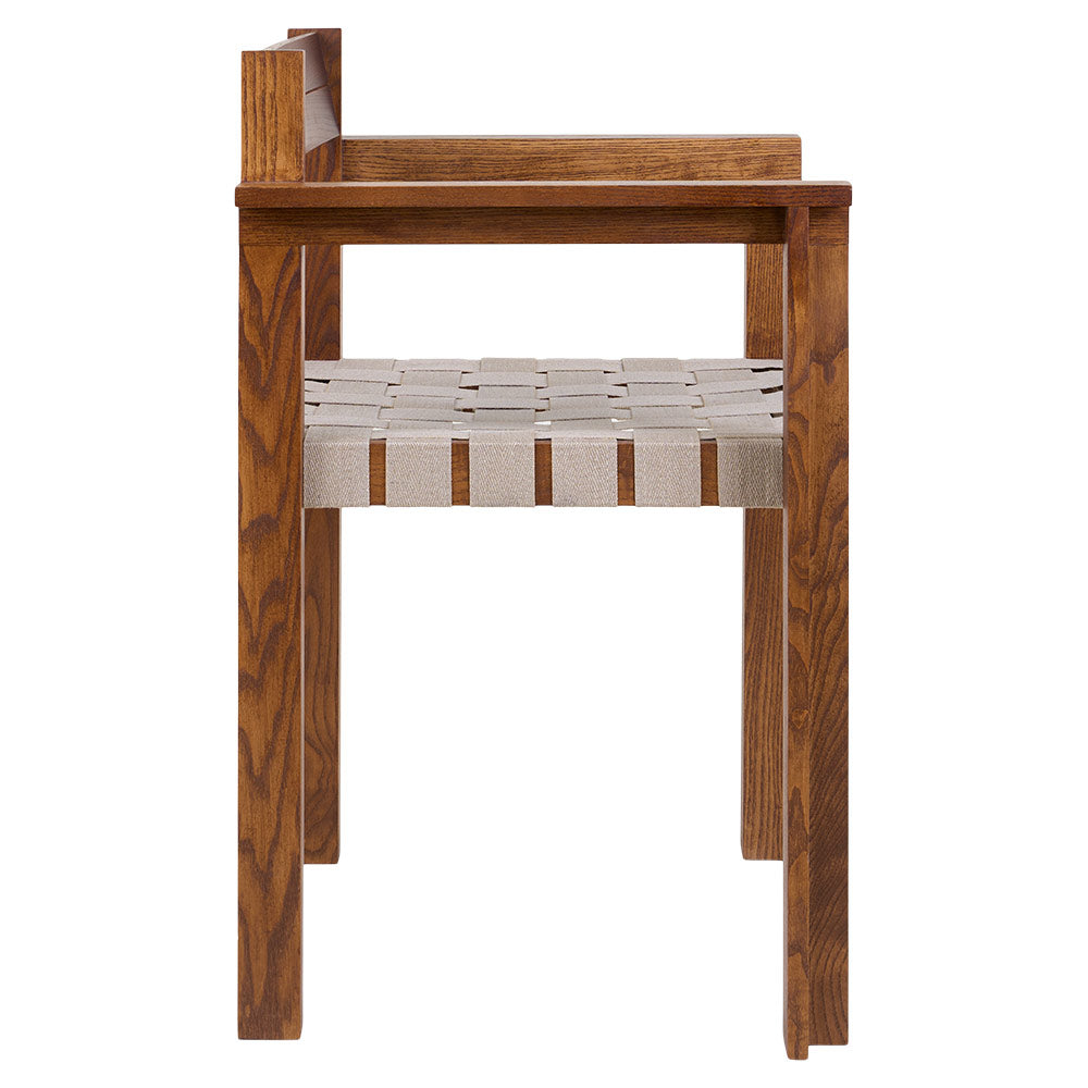 Symmetry Armrest Chair - Honey Ash Wood, Oat Fabric