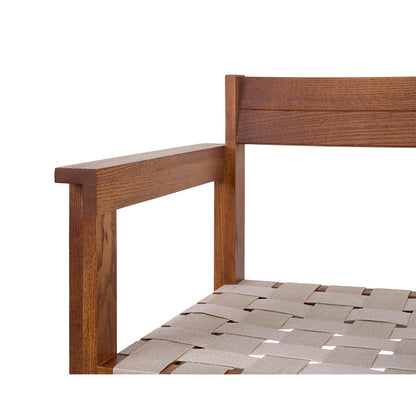 Symmetry Armrest Chair - Honey Ash Wood, Oat Fabric
