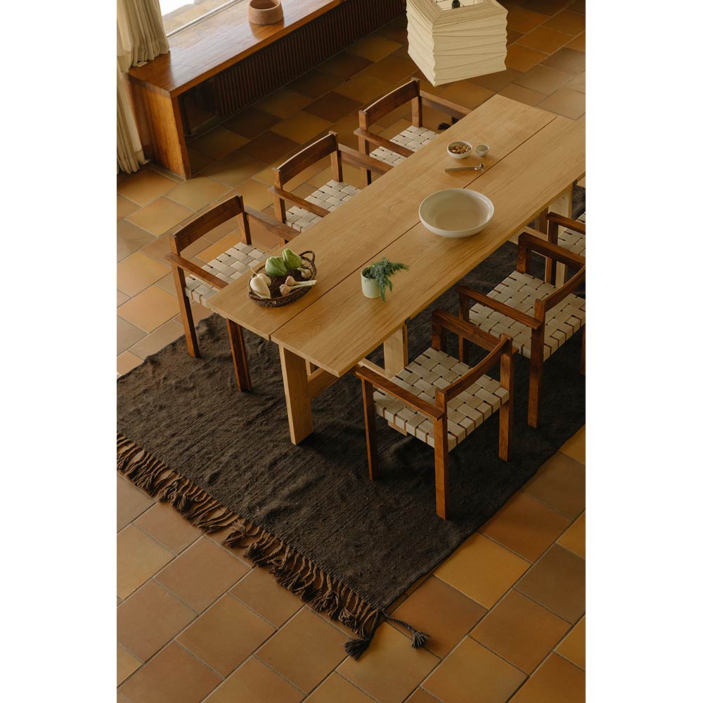Symmetry Armrest Chair - Honey Ash Wood, Oat Fabric