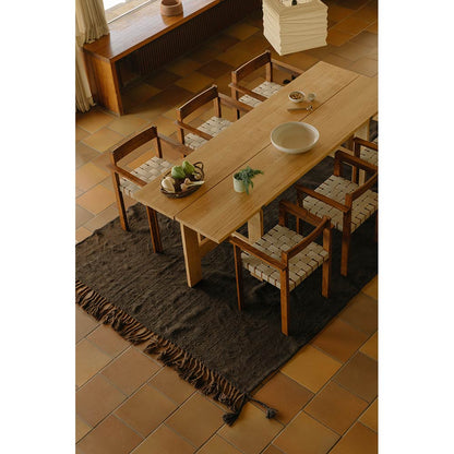 Symmetry Armrest Chair - Honey Ash Wood, Oat Fabric