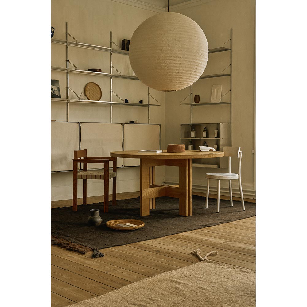 Symmetry Armrest Chair - Honey Ash Wood, Oat Fabric