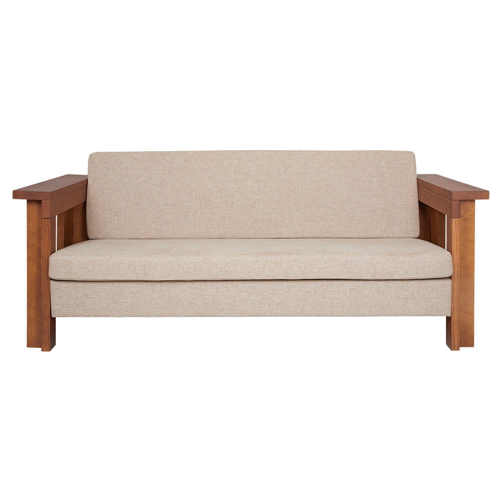 Symmetry Couch - Ash Wood, Oat Fabric