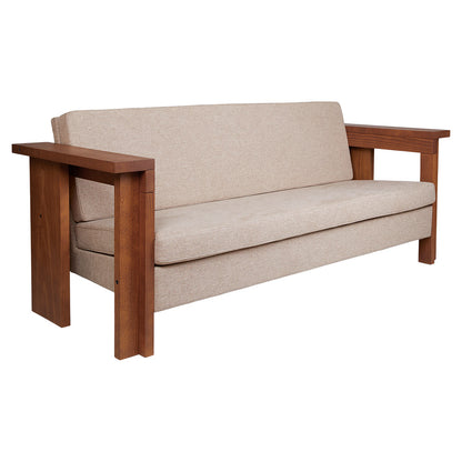 Symmetry Couch - Ash Wood, Oat Fabric