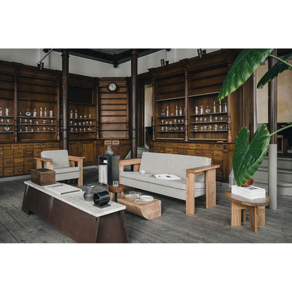 Symmetry Couch - Ash Wood, Oat Fabric