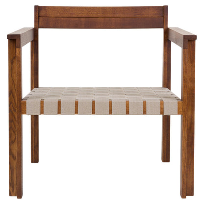 Symmetry Easy Chair - Honey Ash Wood, Oat Fabric