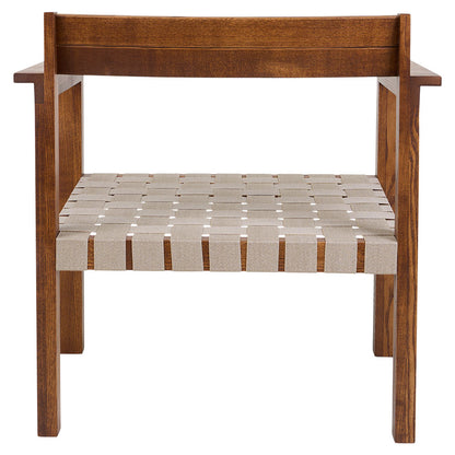 Symmetry Easy Chair - Honey Ash Wood, Oat Fabric