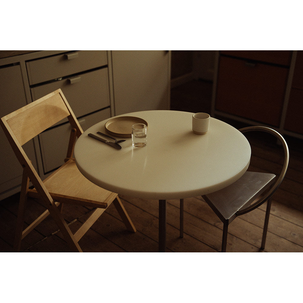 Table 57 - 27.56"W, White, Stainless Steel