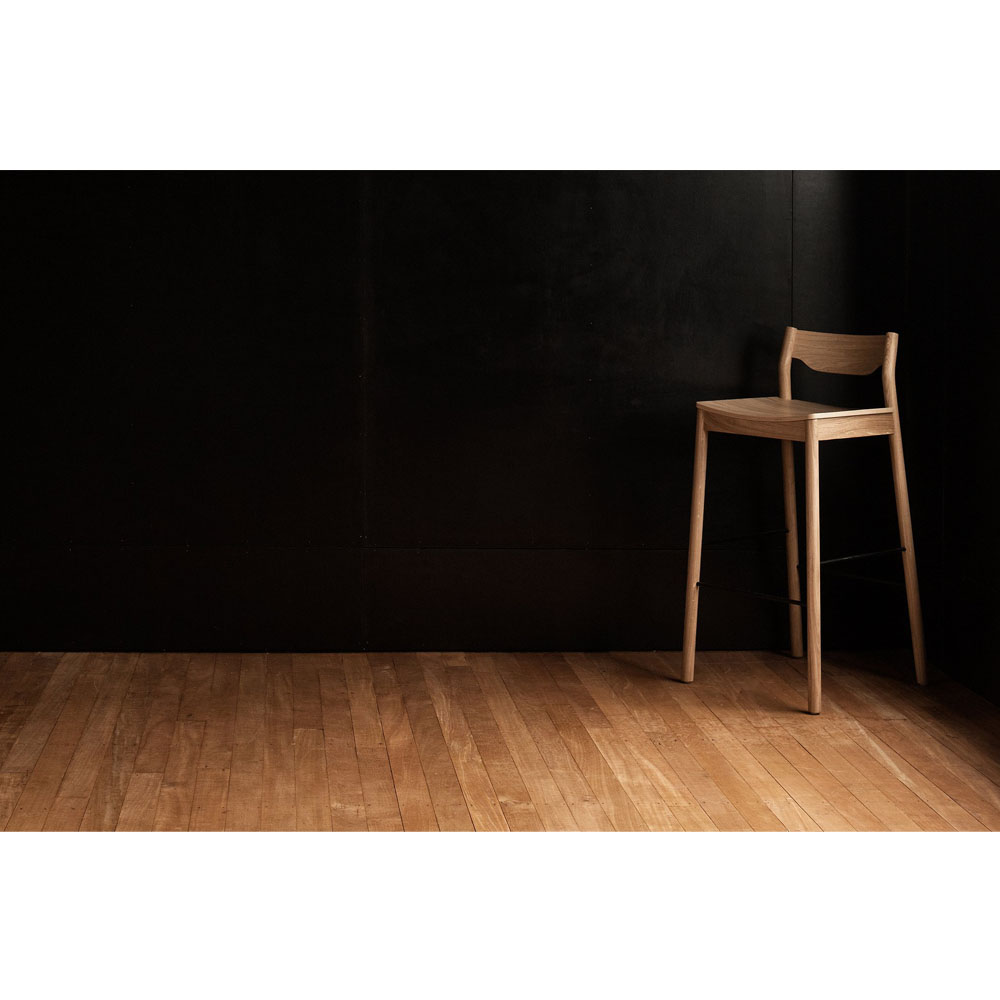 Tangerine Stool With Back - Natural