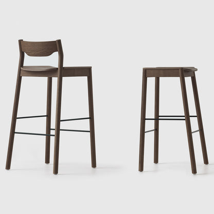 Tangerine Stool With Back - Natural