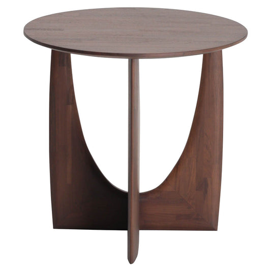 Geometric Side Table - Teak, Brown
