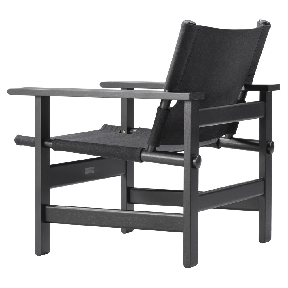 The Canvas Chair - Black Canvas, Oak Black Lacquered Frame