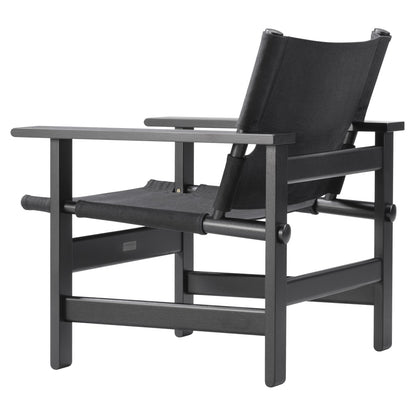 The Canvas Chair - Black Canvas, Oak Black Lacquered Frame