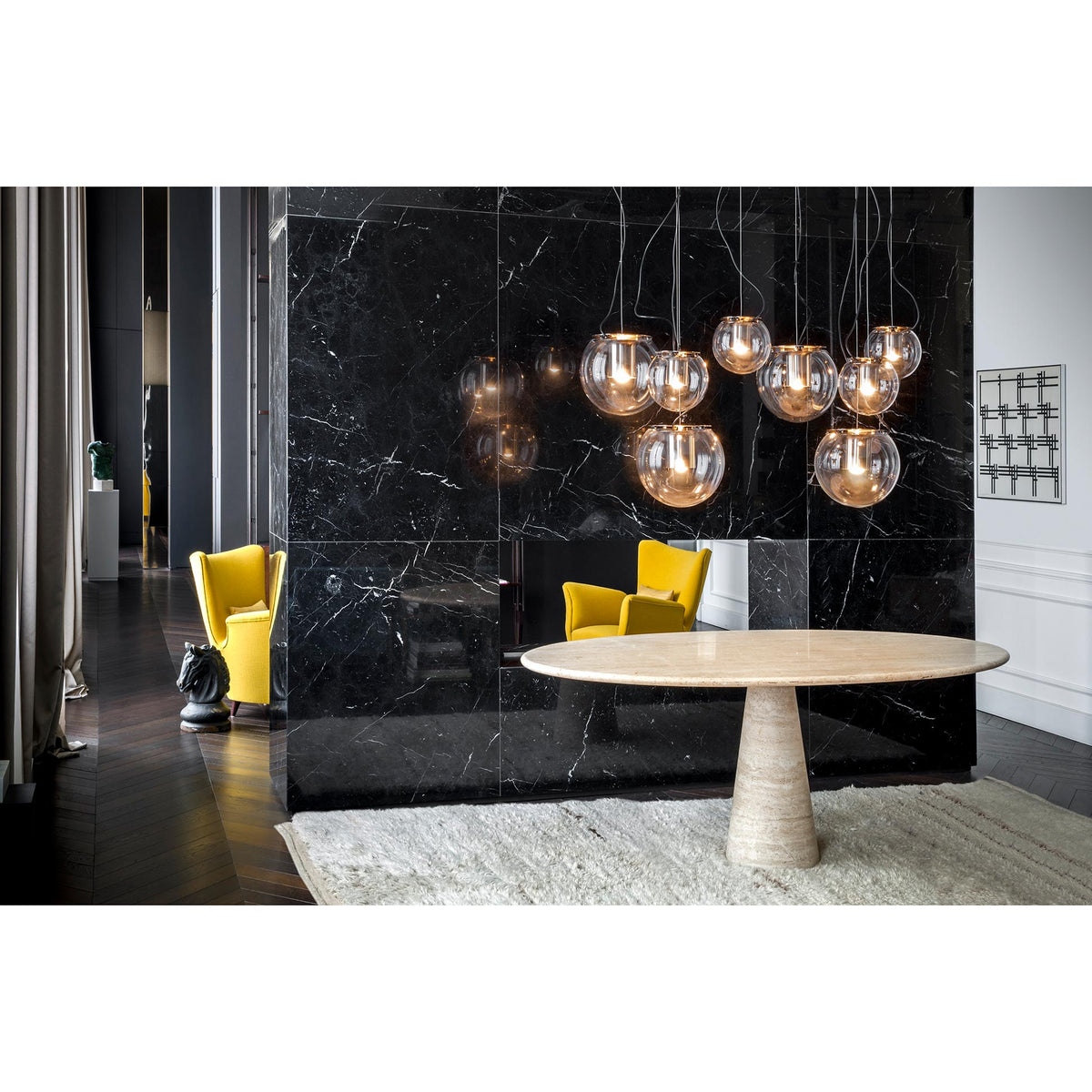 The Globe Pendant - Satin Gold with Bronze