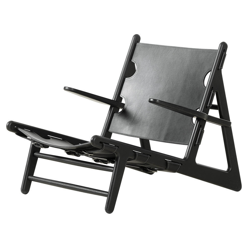 The Hunting Lounge Chair - Black Leather
