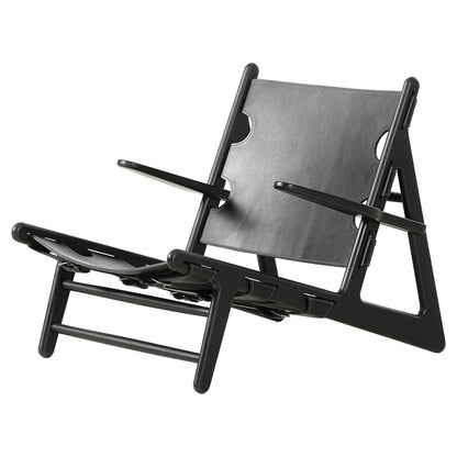 The Hunting Lounge Chair - Black Leather