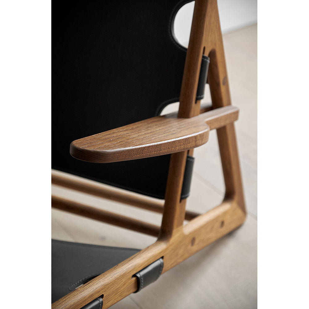 The Hunting Lounge Chair - Black Leather