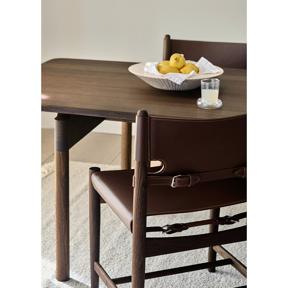 The Spanish Dining Chair - Natural Saddle Leather, Oak Oiled