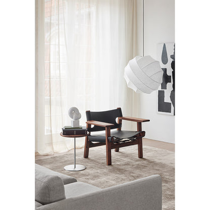 The Spanish Lounge Chair - Black Saddle Leather, Walnut Oiled
