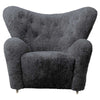 Anthracite Sheepskin, Dark Stained Oak