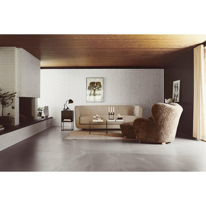 The Tired Man Lounge Chair - Anthracite Sheepskin, Smoked Oak
