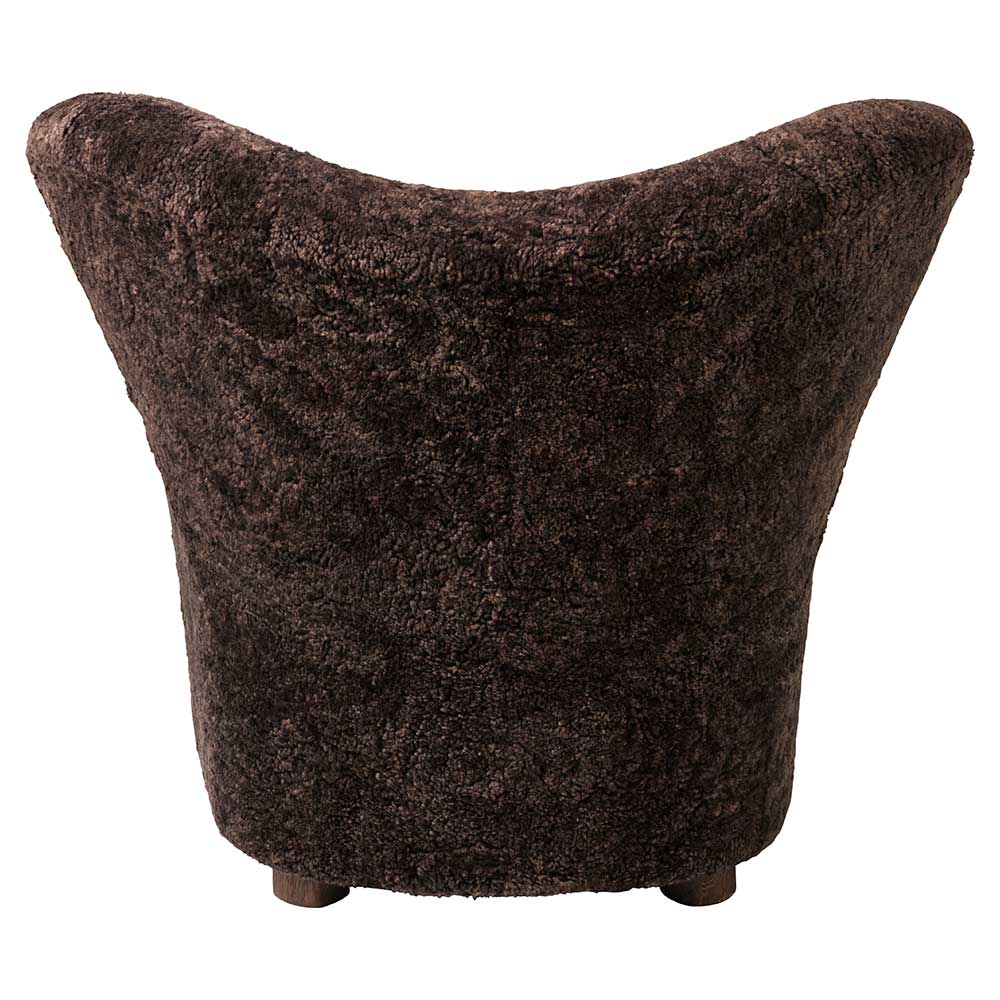 The Tired Man Lounge Chair - Espresso Sheepskin, Smoked Oak