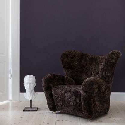 The Tired Man Lounge Chair - Espresso Sheepskin, Smoked Oak