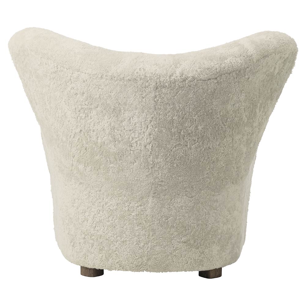 The Tired Man Lounge Chair - Green Tea Sheepskin, Smoked Oak