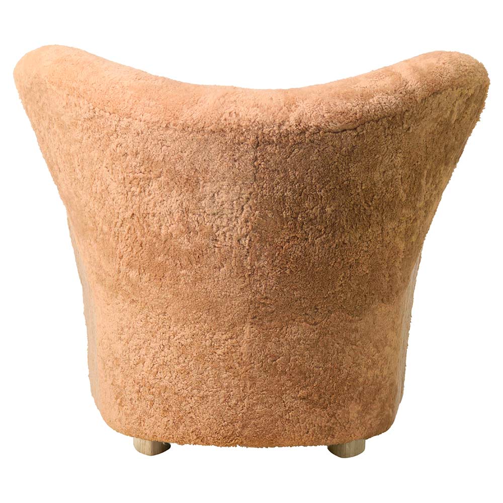 The Tired Man Lounge Chair - Honey Sheepskin, Natural Oak