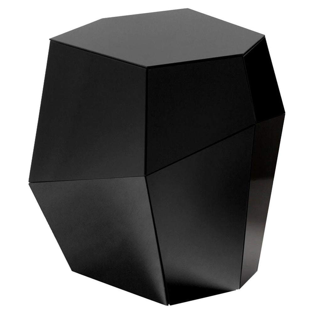 Three Rocks High Side Table - Black Glass
