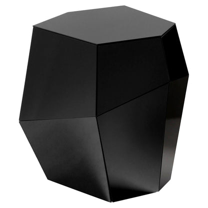 Three Rocks High Side Table - Black Glass