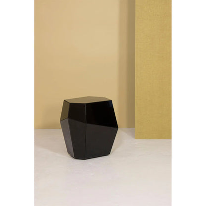Three Rocks High Side Table - Black Glass