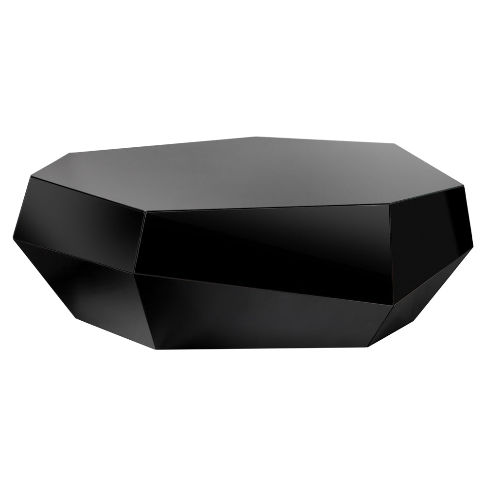 Three Rocks Low Coffee Table - Black Glass