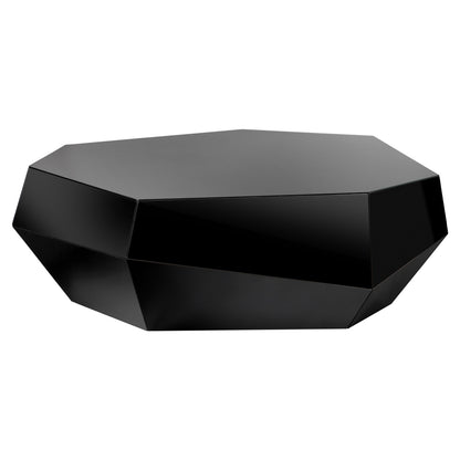 Three Rocks Low Coffee Table - Black Glass
