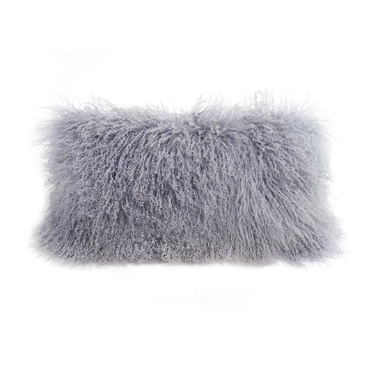 Tibetan Lamb Rectangle Pillow - Dove