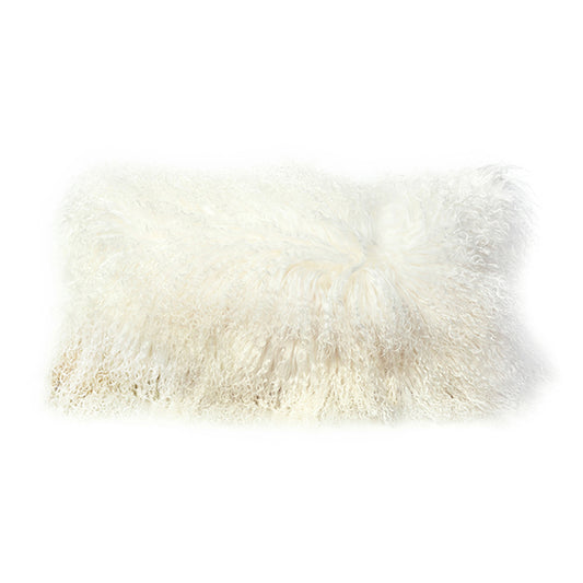 Tibetan Lamb Rectangle Pillow - Ivory