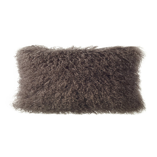 Tibetan Lamb Rectangle Pillow - Portobello