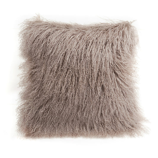 Tibetan Lamb Square Pillow - Birch