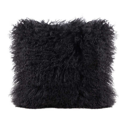 Tibetan Lamb Square Pillow - Charcoal