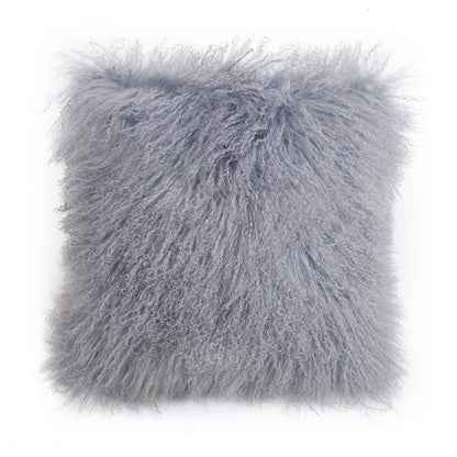 Tibetan Lamb Square Pillow - Dove