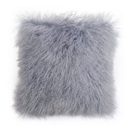 Tibetan Lamb Square Pillow - Dove