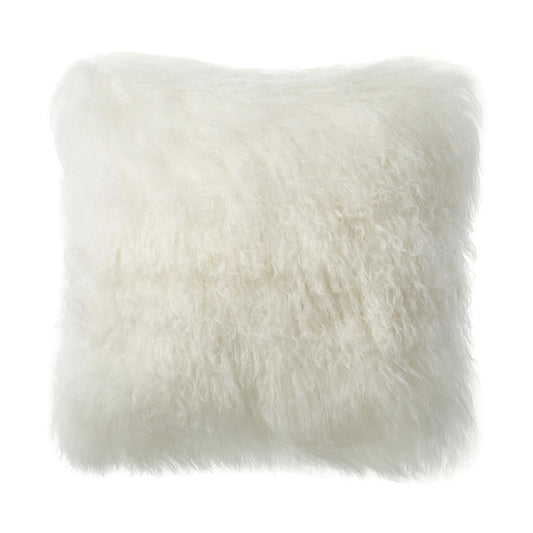 Tibetan Lamb Square Pillow - Ivory