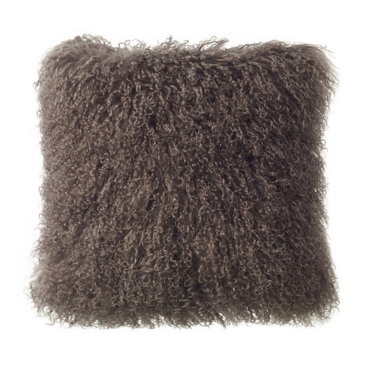 Tibetan Lamb Square Pillow - Portobello