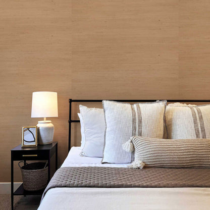 Tight Weave Jute Grasscloth Wallpaper - Dark Wheat