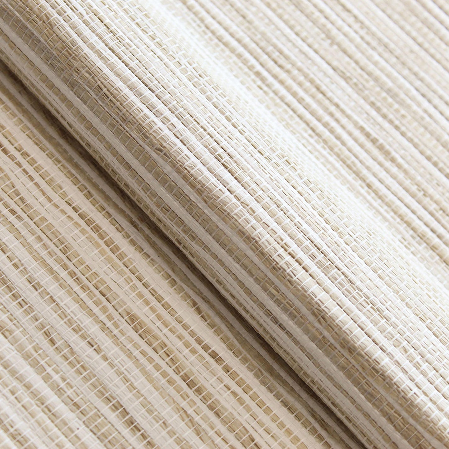 Tight Weave Horizontal Paperweave Wallpaper - Natural on White