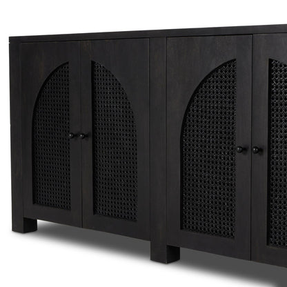 Tilda 6 Door Sideboard - Black Wash Mango