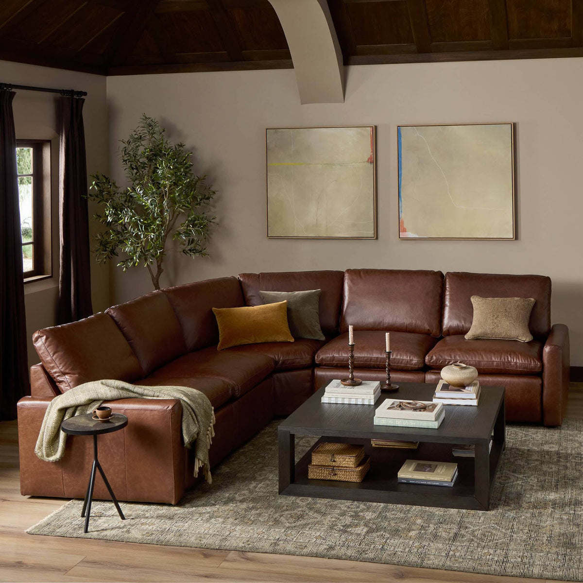 Tillery Power Recliner 5-Piece Sectional - Sonoma Coco