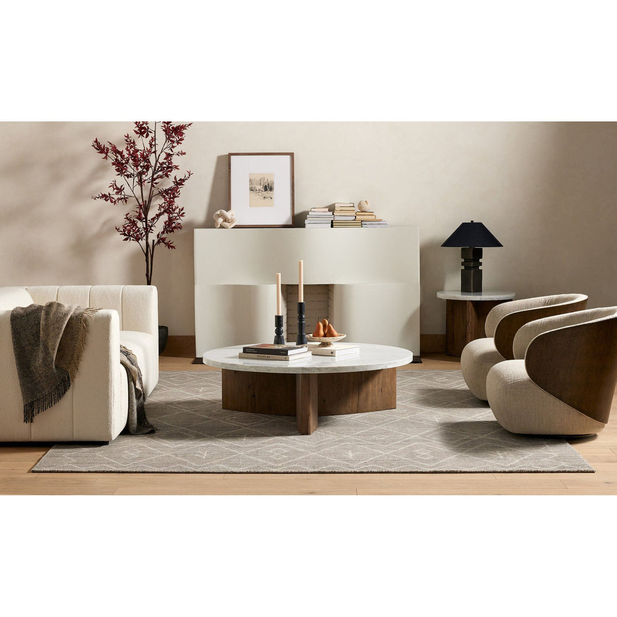 Toli Coffee Table - Italian White Marble